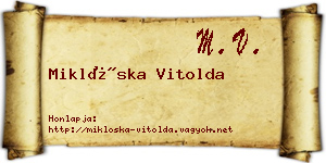 Miklóska Vitolda névjegykártya